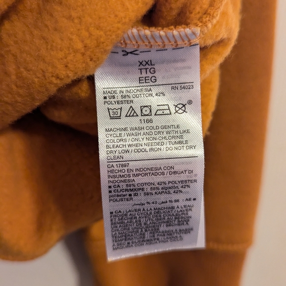 BNWT Yellow/Gold Sweatshirt size XXL - Picture 5 of 5